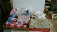 Three boxes of miscellaneous Linens