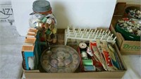 Wooden Spools and miscellaneous Sewing Notions