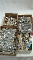 4 boxes of assorted Silver Plate flatware