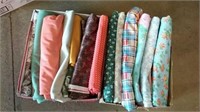 Two boxes of fabric