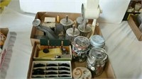 Two boxes grinder, egg scale, buttons and