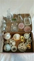 Two boxes of glassware, China and misc