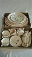 Two boxes of cat tail dinnerware