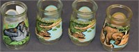 4pc Vintage Endangered Species Welsh Jelly Jars