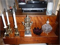 4- WINDOW CANDLES, CANDY DISHES, CANDLE HOLDER