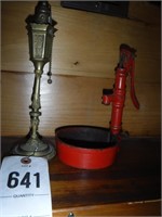 BRASS LAMP, CAST WATER PITCHER PUMP