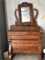 A beautiful, antique 5-drawer dresser with mirror,