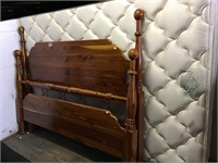 Solid cedar wood, full size bed set, head/foot boa