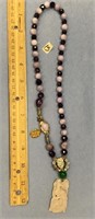 Lavender jade and amethyst bead necklace with atta