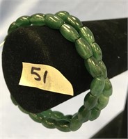 Pair of jade stretch bead bracelets  (a 7)