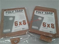 2 New Standard Duty poly tarps 6' x 8'