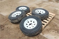 (4) Goodyear ST225/75R15 Trailer Tires