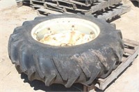13.6-28 Firestone Tractor Tire on 8-Bolt IH Rim
