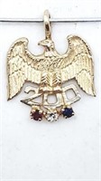 14K Eagle Pendant With Ruby