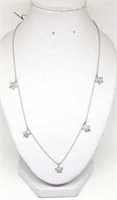 14K White Gold Necklace with Diamond