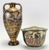 Two Japanese Satsuma Vases