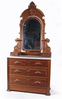 Victorian Walnut Marble Top Dresser