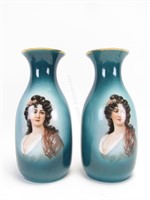 Pair of Royal Munich Portrait Vases