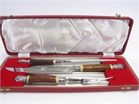 Cutlass Stag and Sterling Handled Carving Set