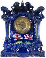 Cobalt Porcelain Antique Shelf Clock