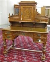 Victorian Carved Walnut Desk