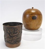 Antique Tobacco Box and Copper Cup