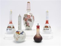 Group of Antique Glass Barber Bottles