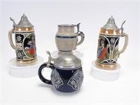 Group of Porcelain and Stoneware Beer Steins