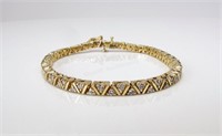 14K YG V-Link Diamond Bracelet
