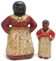 Two Painted Cast Iron Mammy Still Banks