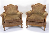 Pair of Vintage Upholstered Club Chairs