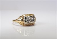14K Antique Two-Diamond Ring