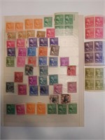 US Postage Stamps from the1938 Presidential Series