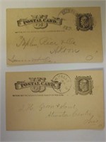 Lot of 2 1881 Liberty Black Postal Cards