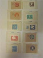 Lot of 10 Postal Stationary Cut Squares