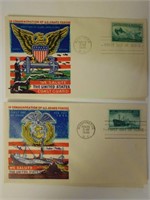 2 First Day Covers envelopes from 1945-46