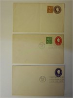 Lot of 3 Postal Stationary Envelopes 1950 & 1952