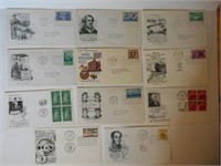 11 different 1st Day of Issue envelopes from 1950s