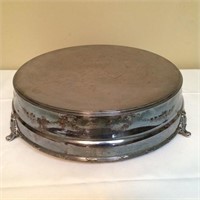 Large Silver Plate Wedding Cake Platform