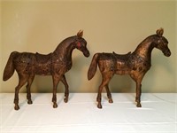 Vintage Wood Carved Decorated Horses