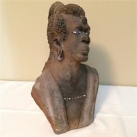 Vintage Clay Bust, African Women