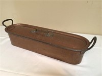 Antique Covered Copper Fish Poacher Pan
