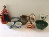 Assorted Lot of Decorator, Pottery, Trays, Dolls