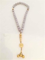 Alabaster and Gold Tasbih Prayer Beads