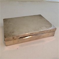 Silver and Wood Cigarette Box