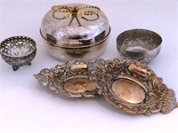 Lot of Silver Plate, Small Bowls and Trays