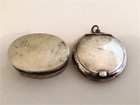 2 Silver Pill Cases