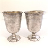 2 Marked .900 Silver Goblets