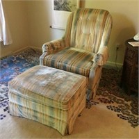 Upholstered Pearson Co. Side Chair & Ottoman