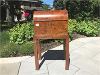 CARPATHIAN WALNUT DOME CHEST ON STAND